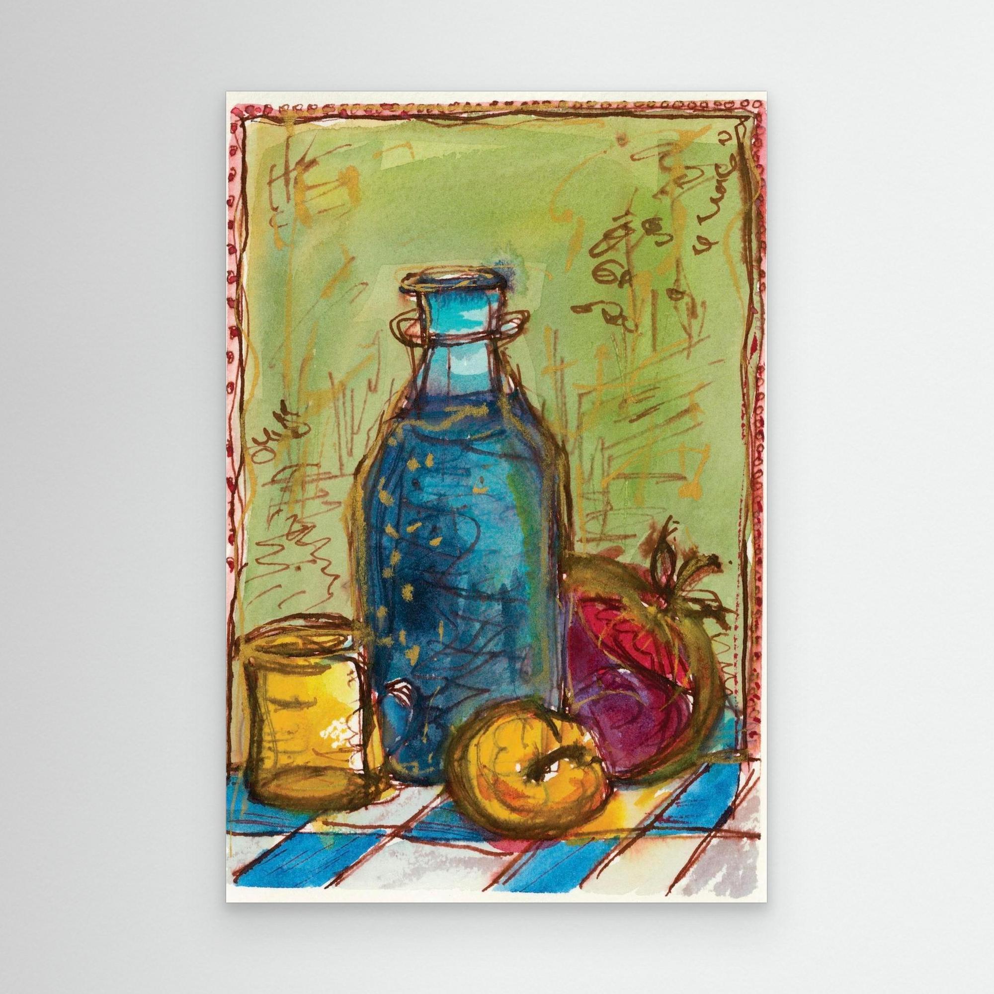 Giovannetti Still Life 鉛筆画 約30x40cm A Still Life with the Blue Bottle